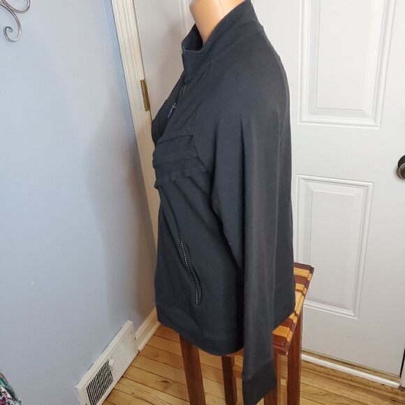 Soma black fullzip stretchy casual sweater M - Picture 5 of 9